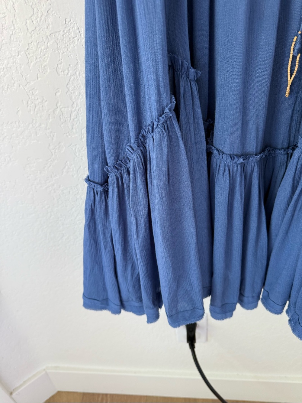 Free People blue boho tiered flowy peasant dress XL - Picture 6 of 13